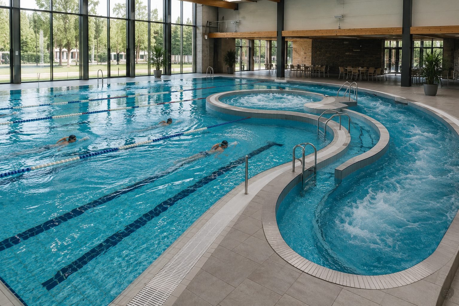 Basen sportowo-rekreacyjny z rwącą rzeką